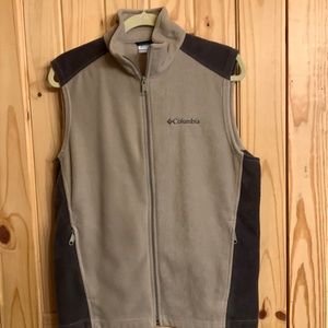 Mens Columbia Gray Fleece Vest Size Small